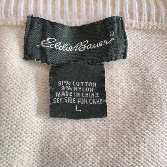 Eddie Bauer Men's Sweater Vest Light Butter Yellow Size L Large Golf Preppy - Picture 3 of 6